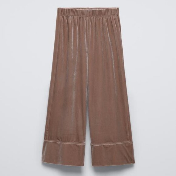 ZARA VELVET PAJAMA PANTS - Picture 1 of 1